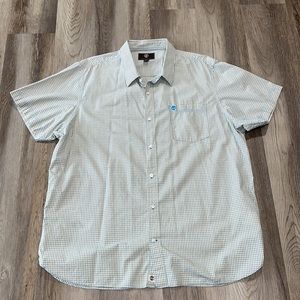 Men’s Timberland size XXL button up cotton shirt blue yellow white